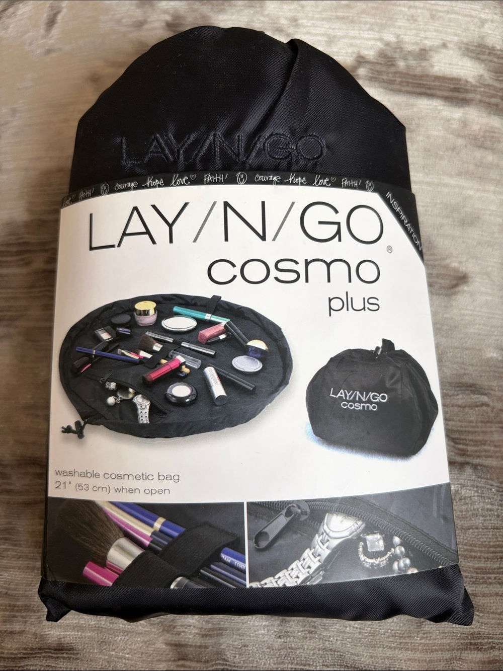 LAYN/GO Cosmo Plus Washable Cosmetic Bag – Black